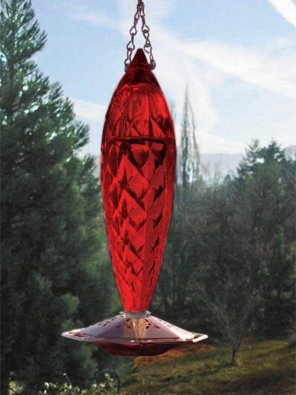 Crystal Spiral Hummingbird Feeder - Colorful Garden Decor, Easy Fill & Clean